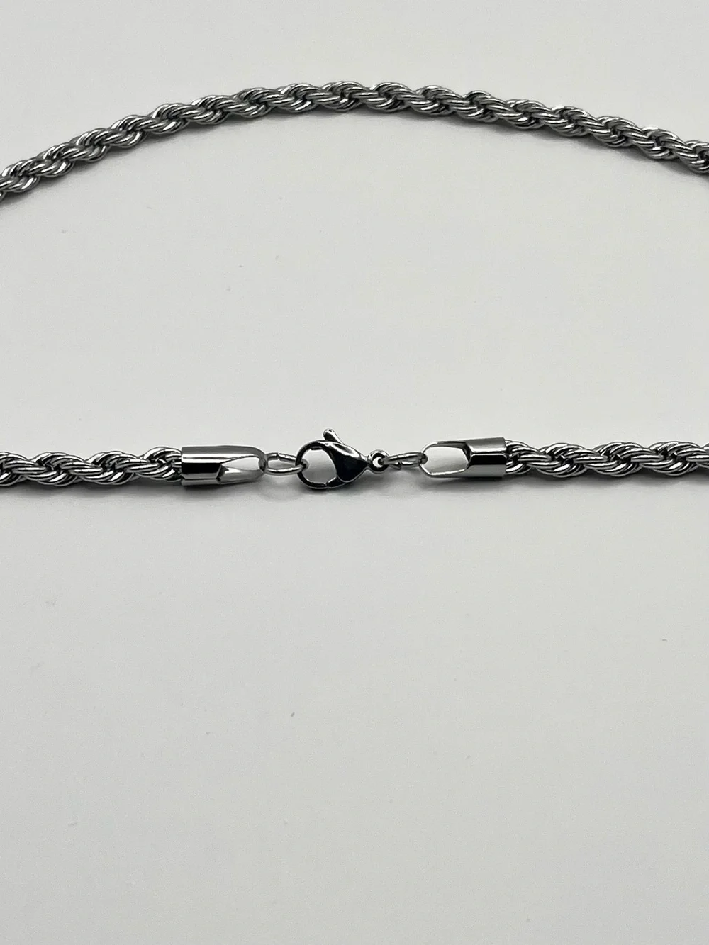 Silver Plated 5mm Rope Chain 22” Stainless Steel Necklace